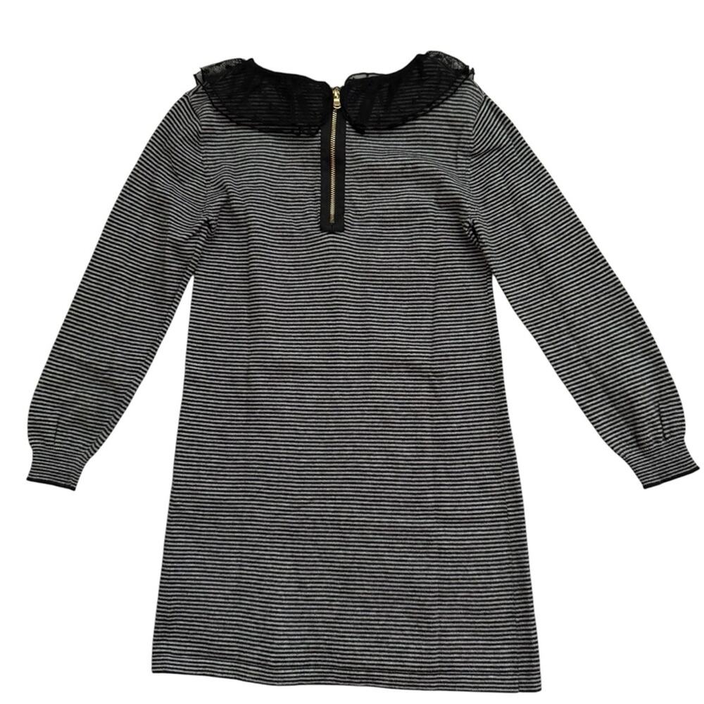 Little Marc Jacobs Girls Knit Dress Size 8 Striped Black Grey Casual Dainty - Picture 10 of 10